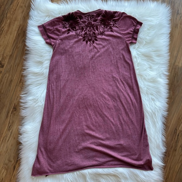 Johnny Was Simon Draped Tunic Embroidered Vino Dress - Picture 7 of 8